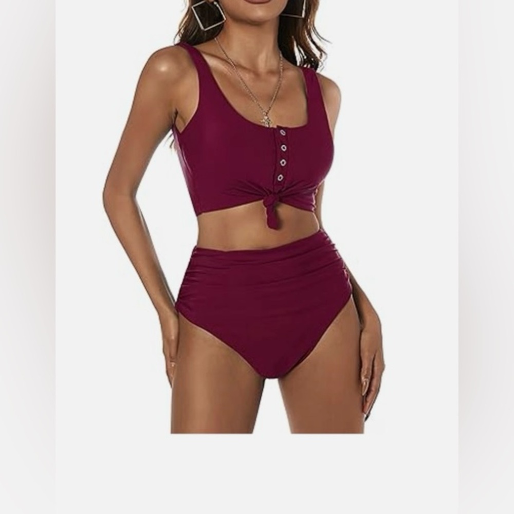 Zaful  2pc swimsuit size l0 maroon